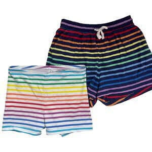 Primary Size 10 Girls Rainbow Stripe Shorts Lot of Two